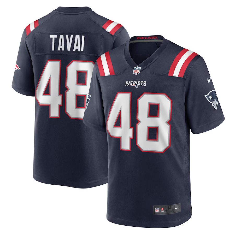 Men New England Patriots 48 Jahlani Tavai Nike Navy Game Player NFL Jersey